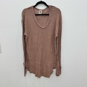 We the Free Colby Long Sleeve Tee Spicy Chestnut Sz Large